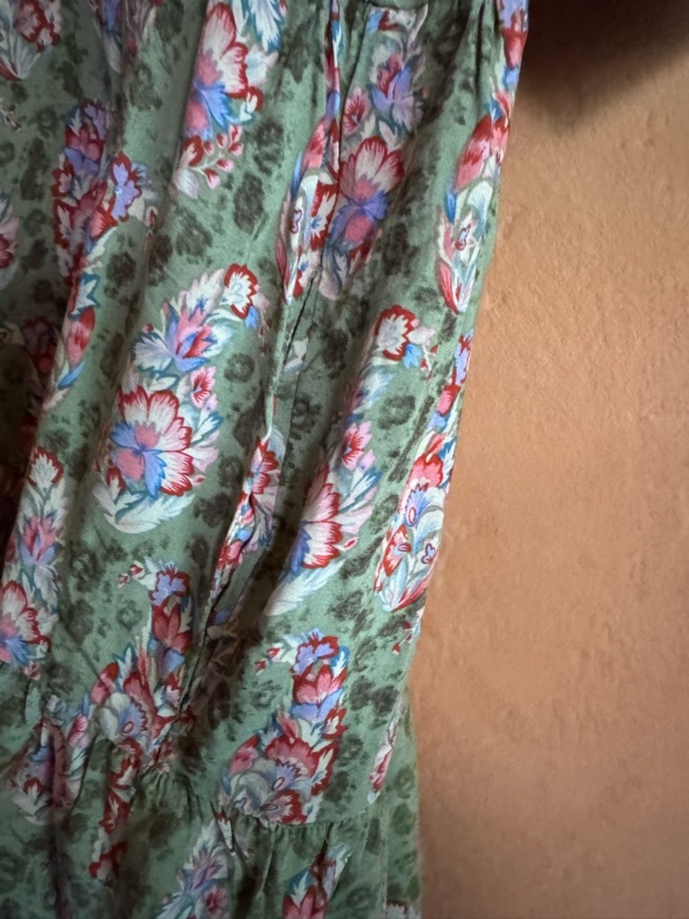Natural Life Floral Boho Midi Dress Button Front Cottagecore Prairie - Picture 4 of 11